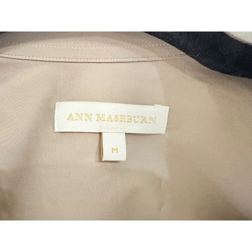 Ann Mashburn Safari Shirt Sz M Khaki Tan Button Down - Picture 6 of 15